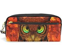 Estuche para lápices de gran capacidad para niñas y niños, diseño azteca de hojas de arce bohemio, bolsas de maquillaje con compartimento con cremallera, organizador escolar y bolsa de papelería