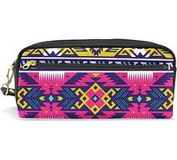 Estuche para lápices de gran capacidad para niñas y niños, diseño bohemio, arco iris, azteca, bohemio, bolsas de maquillaje de cuero con compartimento con cremalleras, organizador escolar, bolsa de papelería