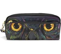 Estuche para lápices de gran capacidad para niñas y niños, diseño de búho, bohemio, azteca, bohemio, bolsa de maquillaje de piel con compartimento con cremallera, organizador escolar