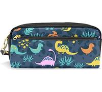 Estuche para lápices de gran capacidad para niñas y niños, diseño de dinosaurio, caricaturas, divertido bolso de maquillaje de piel de dinosaurio con compartimento con cremallera, organizador escolar y bolsa de papelería