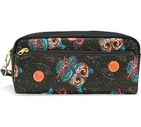 Estuche para lápices de gran capacidad para niñas y niños, lindo búho galaxia estrellada bolsas de maquillaje con compartimento con cremallera, organizador escolar bolsa de papelería