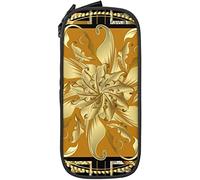 Estuche para lápices de gran capacidad, vintage, abstracto, floral, dorado, geometría, negro, para oficina de escuela media/secundaria, color, 5.0cm*10.5cm*20.5cm, Estuche para lápices