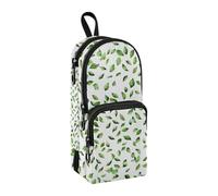 Estuche para lápices de hojas verdes, gran capacidad, con compartimento, para estudiantes, escuela, oficina, trabajo, Little Green Leaf, Talla única, Maletín