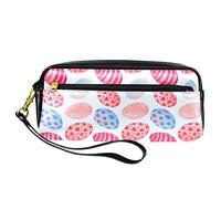 Estuche para lápices de huevos coloridos de acuarela, bolsa de piel sintética con cremallera para niños y niñas, suministros escolares y de oficina