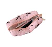 Estuche para lápices de lazo, bonito estuche para lápices, bolsa de maquillaje con lazo, bolsa acolchada con cremallera, bolsa portátil para bolígrafos, estuche multifuncional especial, bolsas de aseo