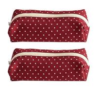 Estuche para lápices de lunares, estuche de tela, bolsa de almacenamiento | El estuche de tela cuenta con un diseño retro de lunares y un estilo minimalista. También se puede utilizar como bolsa de