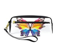 Estuche para lápices de mariposa de acuarela, bolsa de piel sintética con cremallera, para niños y niñas, suministros escolares y de oficina