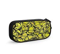 Estuche para lápices de mariposas amarillas, gran capacidad, soporte para bolígrafos, suministros escolares, papelería, organizador de almacenamiento para oficina, estudiantes, niñas y niños