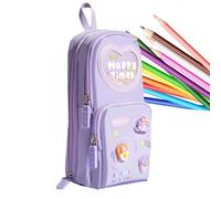 Estuche para lápices de mochila - Estuche de bolígrafos, bolsa de escuela de pie, organizador de herramientas de escritura, bolsa de papelería con cremallera, almacenamiento multicompartimento para