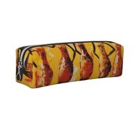 Estuche para lápices de mujer afroamericana para niños y niñas, estuche de cuero tradicional para escuela, oficina, viajes, organizador portátil de papelería, bolsa de maquillaje, Cremallera plateada