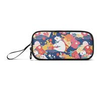 Estuche para lápices de nailon con diseño de osos polares japoneses azules para adolescentes, estuche de gran capacidad para niños, organizador de papelería para mujeres de escuela secundaria