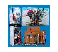 Estuche para lápices de Naruto (Jiraiya) con figura de anime de cuero sintético de gran capacidad, bolso