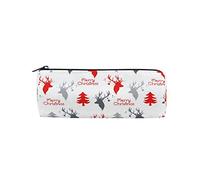 Estuche para lápices de Navidad con diseño de ciervos y árboles, bolsa de papelería para estudiantes, organizador de almacenamiento de oficina, bolsa para cosméticos, #296, 21x10.5x5cm