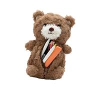 Estuche para lápices de oso, organizador de bolígrafos de gran capacidad, portátil para viajes escolares, estuche para lápices de oso encantador, bolsa de animales adorable, bolsa de cosméticos