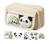 Estuche para Lápices De Panda, Bonito Estuche para Lápices, Estuche para Lápices De Gran Capacidad con Forma De Panda, Estuche para Lápices De Varias Capas con Pegatinas, Bolsa para Lápices De Panda