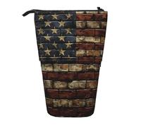 Estuche para lápices de pie con bandera de Estados Unidos, diseño de camuflaje con bandera de Estados Unidos, bolsa telescópica, bolsa de cosméticos, organizador de papelería para escuela, oficina