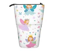 Estuche para lápices de pie con diseño de flores de hadas para niñas, estuche telescópico para lápices, bolsa de cosméticos emergente, organizador de papelería para escuela, oficina, viajes