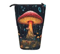 Estuche para lápices de pie con diseño de hongos de bosque de hadas, bolsa telescópica para lápices, bolsa de cosméticos emergente, organizador de papelería para escuela, oficina, viajes