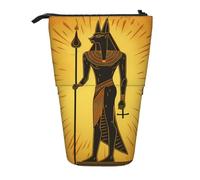 Estuche para lápices de pie con jeroglífico del antiguo Egipto, estuche étnico, estuche telescópico para lápices, bolsa de cosméticos, organizador de papelería para escuela, oficina, viajes