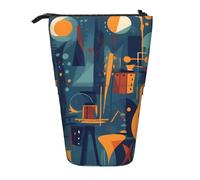 Estuche para lápices de pie con violín de violonchelo, bolsa telescópica para lápices, bolsa de cosméticos, organizador de papelería para escuela, oficina, viajes