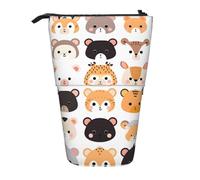 Estuche para lápices de pie, diseño de oso jirafa, bolsa telescópica para lápices, bolsa de cosméticos, organizador de papelería para escuela, oficina, viajes