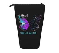 Estuche para lápices de pie para concienciación sobre la prevención del suicidio, bonito estuche para lápices de gran capacidad, estuche portátil para lápices para mujer, color, 5.0cm*10.5cm*20.5cm,