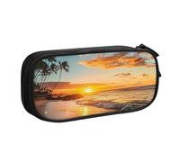 Estuche para lápices de playa de Sunset Hawaii para niños y niñas, bolsa grande para bolígrafos, organizador de escritorio, papelería, bolsa para lápices para escuela, oficina, bolsa de maquillaje con