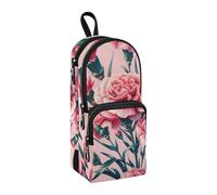 Estuche para lápices de ramo de claveles rosa, bolsa de gran capacidad con compartimento para estudiantes, bolsa de escuela, organizador de papelería, estuche para lápices, estuche para la escuela,