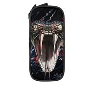 Estuche para lápices de serpiente oscura, minimalista, portátil, duradero, con cremallera, para escuela, oficina, color negro, color, 5.0cm*10.5cm*20.5cm, Estuche para lápices