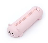 Estuche para lápices de silicona para estudiantes, estuche portátil para artistas, estudiantes, oficina, Pink, 20x7cm