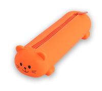 Estuche para lápices de silicona para estudiantes, estuche portátil para artistas, estudiantes, oficina, Orange, 20x7cm