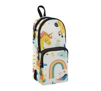 Estuche para lápices de unicornio y caballos, gran capacidad, con compartimento, para estudiantes, escuela, oficina, trabajo, Caballo de unicornio de dibujos, Talla única, Maletín