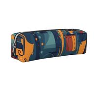 Estuche para lápices de violín de violonchelo para niños y niñas, estuche de cuero colorido para la escuela, oficina, viajes, organizador portátil de papelería, bolsa de maquillaje, Cremallera