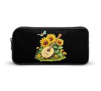 Estuche para lápices, diseño de libélula, girasol, banjo, bonito estuche para bolígrafos, cosméticos, organizador para viajes y oficina
