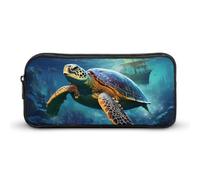 Estuche para lápices, diseño de tortuga marina, diseño de barco pirata, bolsa para cosméticos, organizador para viajes y oficina