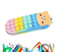 Estuche para lápices - Divertido sensorial, Caja para lápices, Caja organizadora de papelería con juguetes de burbujas | Estuche para bolígrafo con correa para preescolar, diversión, niño, niña, escu