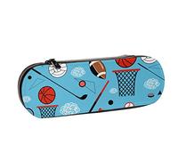 Estuche para lápices, Emocionado Happy Competition Hockey Sport Kids, Estuche de cuero para lápices, bolso para bolígrafos, oficina, escuela, caja de joyería, caja para brochas de maquillaje