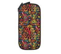 Estuche para lápices en espiral, decoración floral, abstracto, vintage, organizador de lápices, bolsa para bolígrafos para escuela media/secundaria, universidad y oficina