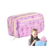 Estuche para lápices estético, Estuche para lápices estético - Bolsa para bolígrafos de papelería con estampado de animales,Útiles escolares, bolsa de almacenamiento de 9 compartimentos con cremallera