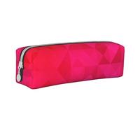 Estuche para lápices, Estuche de Cuero para lápices, Estuche para lápices, Organizador de papelería, Estuche para lápices, Fucsia Triángulo Geométrico