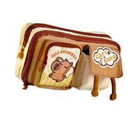 Estuche para lápices, estuche de oso de dibujos animados, bonito organizador de bolígrafos de 9 capas, bolsa de almacenamiento para la escuela, estuche bonito, soporte de oso de dibujos animados, pan