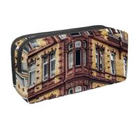 Estuche para lápices, estuche de papelería para estudiantes, para adolescentes, niños, niñas, suministros de oficina escolar, estilo retro Chateau Villa, multicolor, 2.3x8.2x3.9in/6x21x10cm