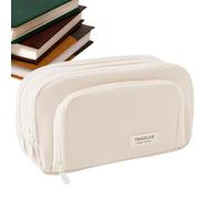 Estuche para lápices, estuche estético - organizador de lápices para estudiantes profesores preescolar universidad viaje mochila regalo, Color crema, se beskrivning, Unisex adulto