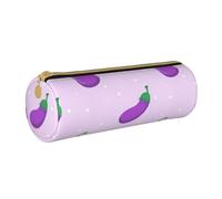 Estuche para lápices, Estuche para bolígrafos, Estuche portátil para lápices, Estuche de Cuero, Bolsas de Almacenamiento de papelería, Berenjena Vegetal Fruta