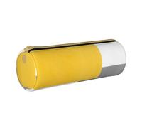 Estuche para lápices, Estuche para bolígrafos, Estuche portátil para lápices, Estuche de Cuero, Bolsas de Almacenamiento de papelería, Bloque Geométrico Blanco Gris Amarillo