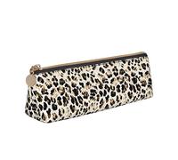Estuche para lápices Estuche para lápices de cuero con patrón de leopardo Estuche para lápices de gran capacidad Estuche para lápices Bolsa de cosméticos Útiles escolares