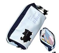 Estuche para lápices, estuche para lápices de gran capacidad, espacioso almacenamiento para bolígrafos, bolsa para gatos negros, estuche para lápices, contenedor de papelería para estudiantes de prima