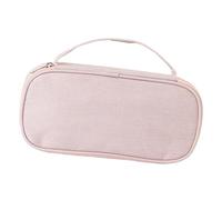 Estuche para lápices, estuche para lápices, estuche con cremallera, estuche para lápices de gran capacidad, estuche para lápices con asa, bolsa de maquillaje de papelería para regla de goma, Rosa, se