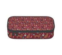 Estuche para lápices, estuche para lápices impreso de gran capacidad, estuche para lápices, estuche para lápices para oficina y escuela.Golden Retriever Navidad Perro Golden Retriever Rojo Perro