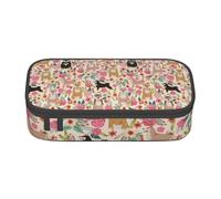 Estuche para lápices, Estuche para lápices Impreso de Gran Capacidad, Estuche para lápices, Estuche para lápices para Oficina y Escuela.Shiba Inu Perros Perros Mixtos De Sésamo Rojo Negro Y Fuego